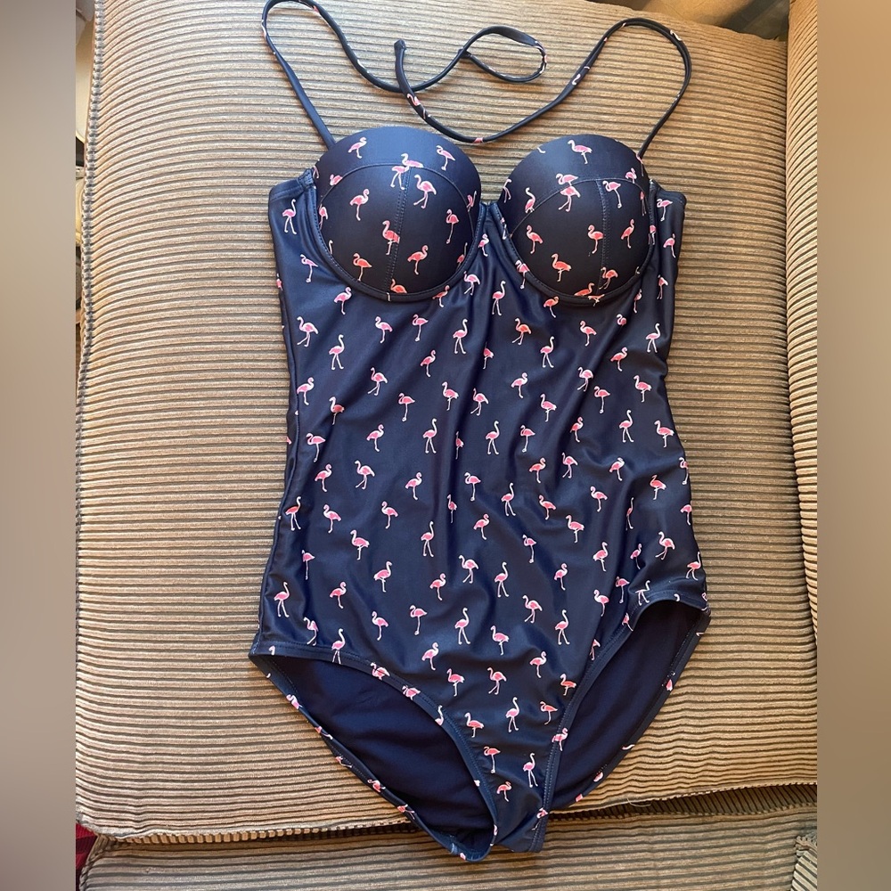 GAP Dark Blue Swimsuit with Flamingo Design